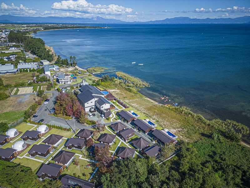 Shiga Biwa Lake Log Resort in Takashima, Japan